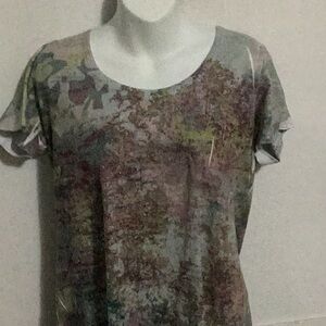 Maurices Multicolor Abstract Print Short Sleeve Top Size 0x